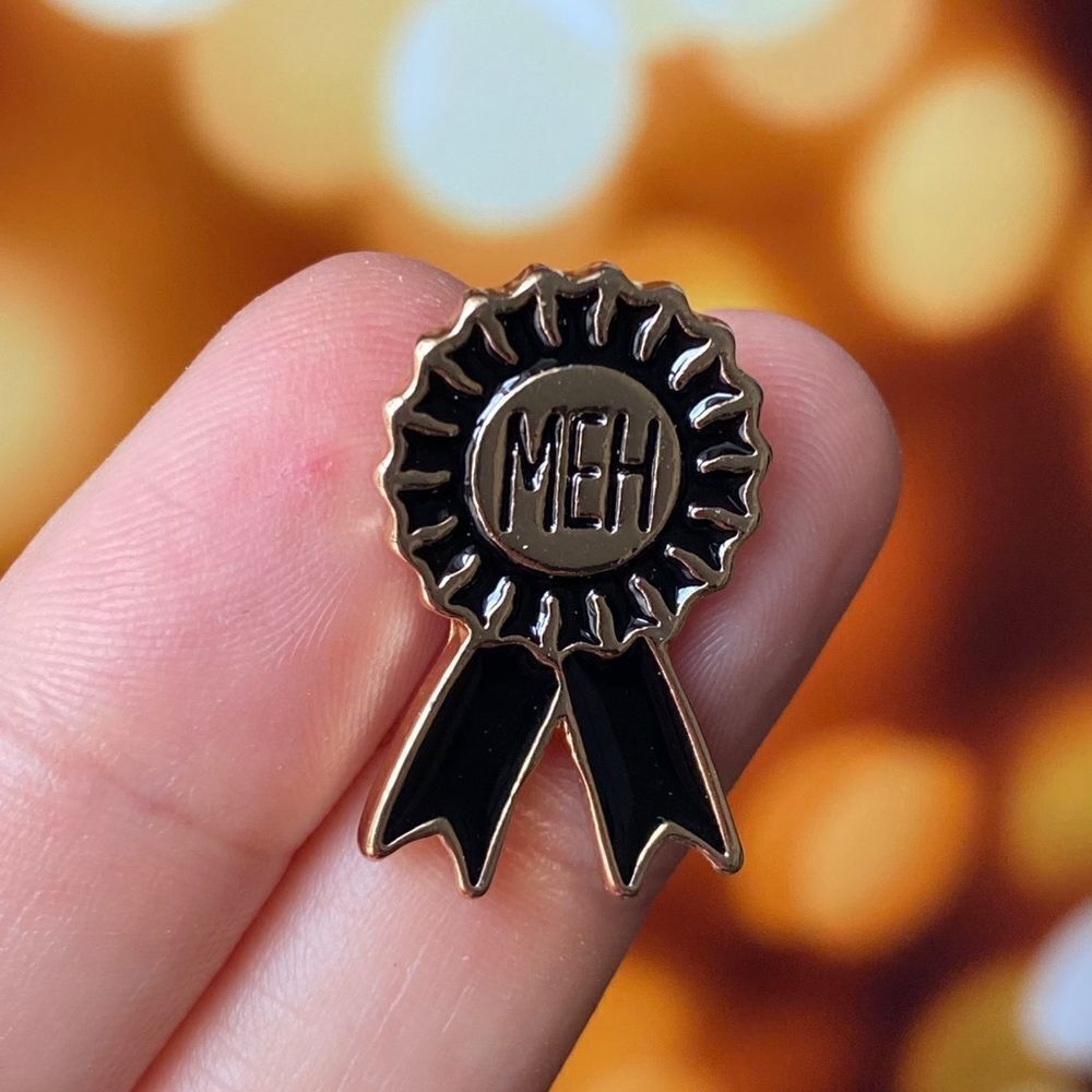 Meh Ribbon Enamel Pin/ Brooch Lapel